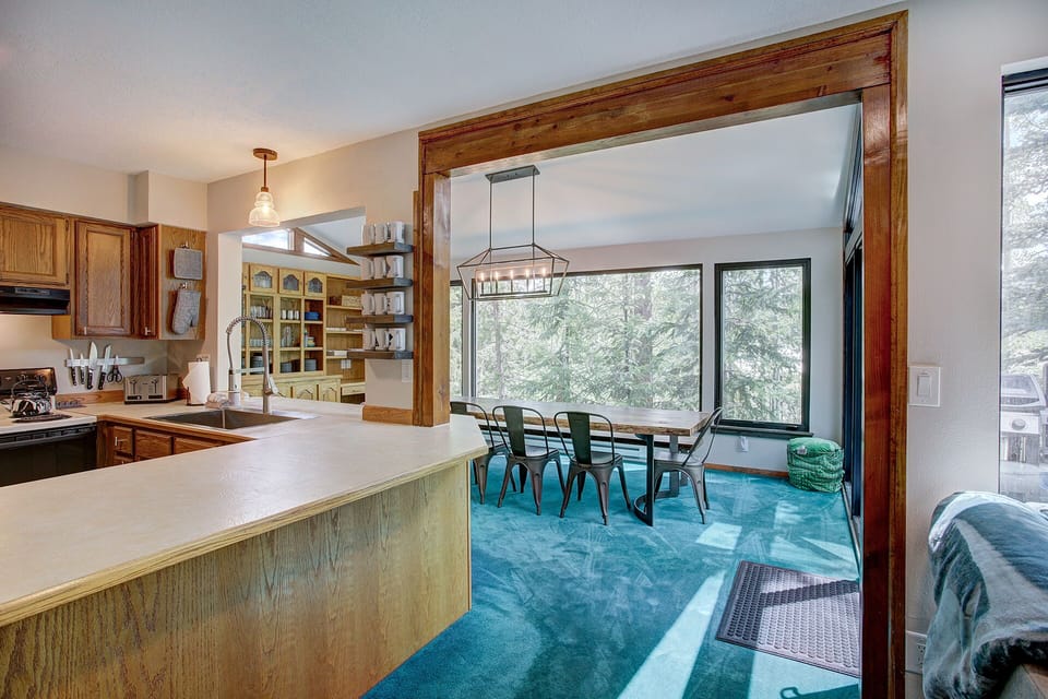 The kitchen is open to the living and dining areas so everyone can socialize!