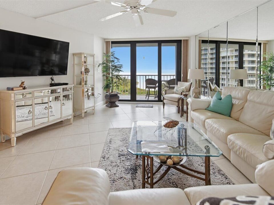 living room with beach view