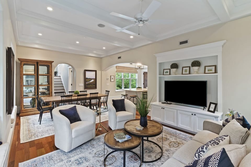 Charming and expansive living room with lots of space.