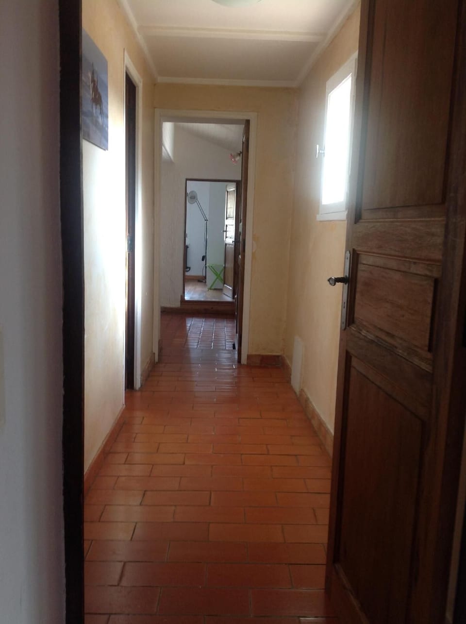 Sleeping area. Bedroom 5 purple room with connected new bathroom