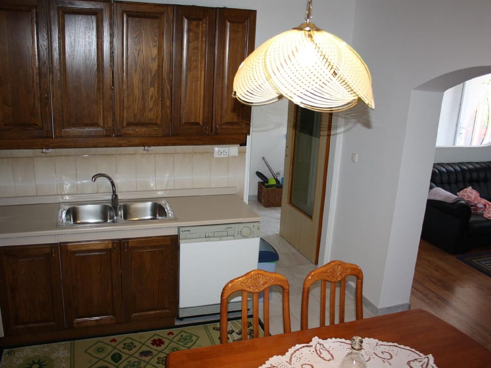Kitchen area. Kitchen and dining area