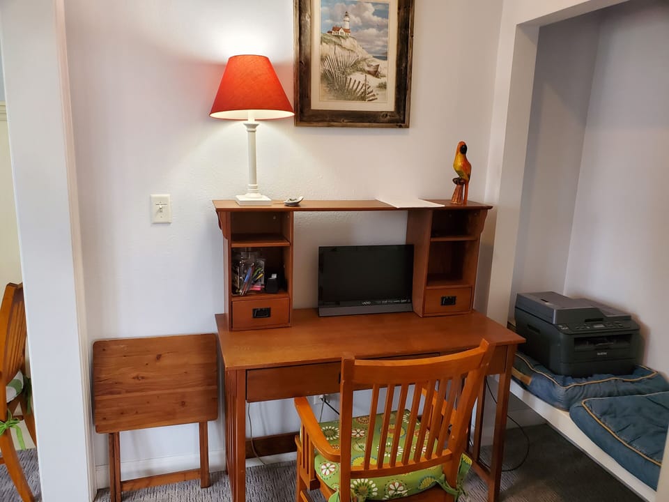 Office area in downstairs master bedroom