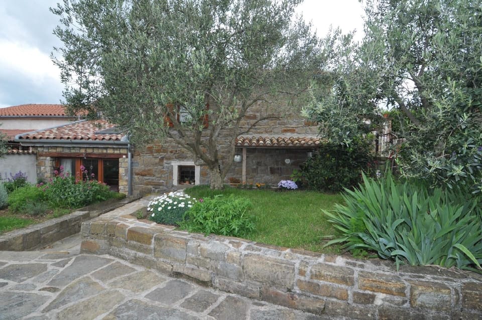 External view of the building. Garden detail