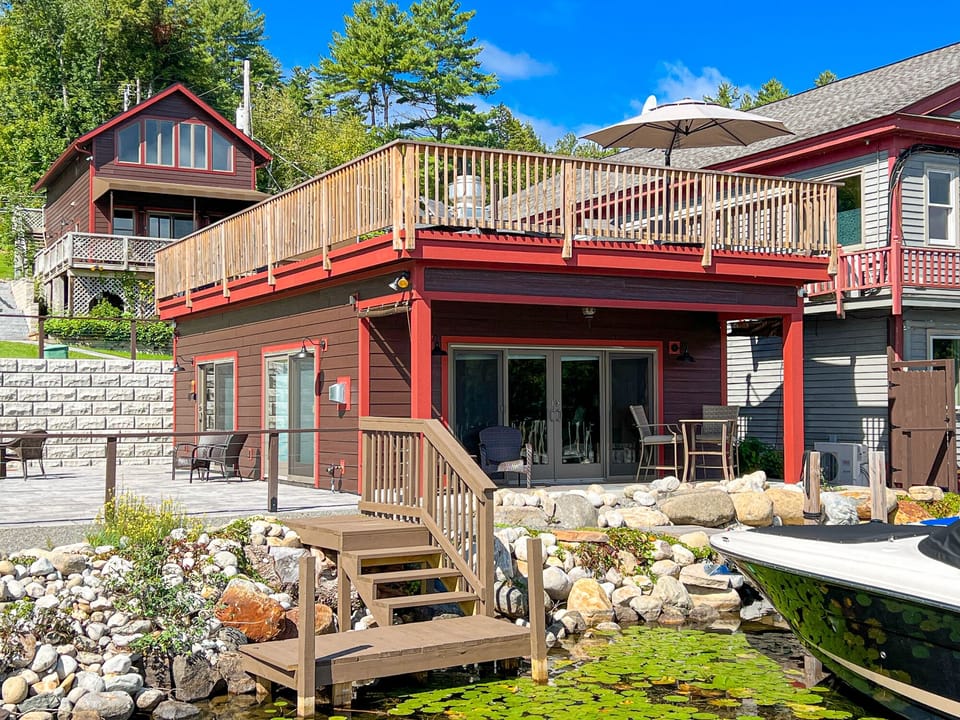 Views of the sun deck and patio. 