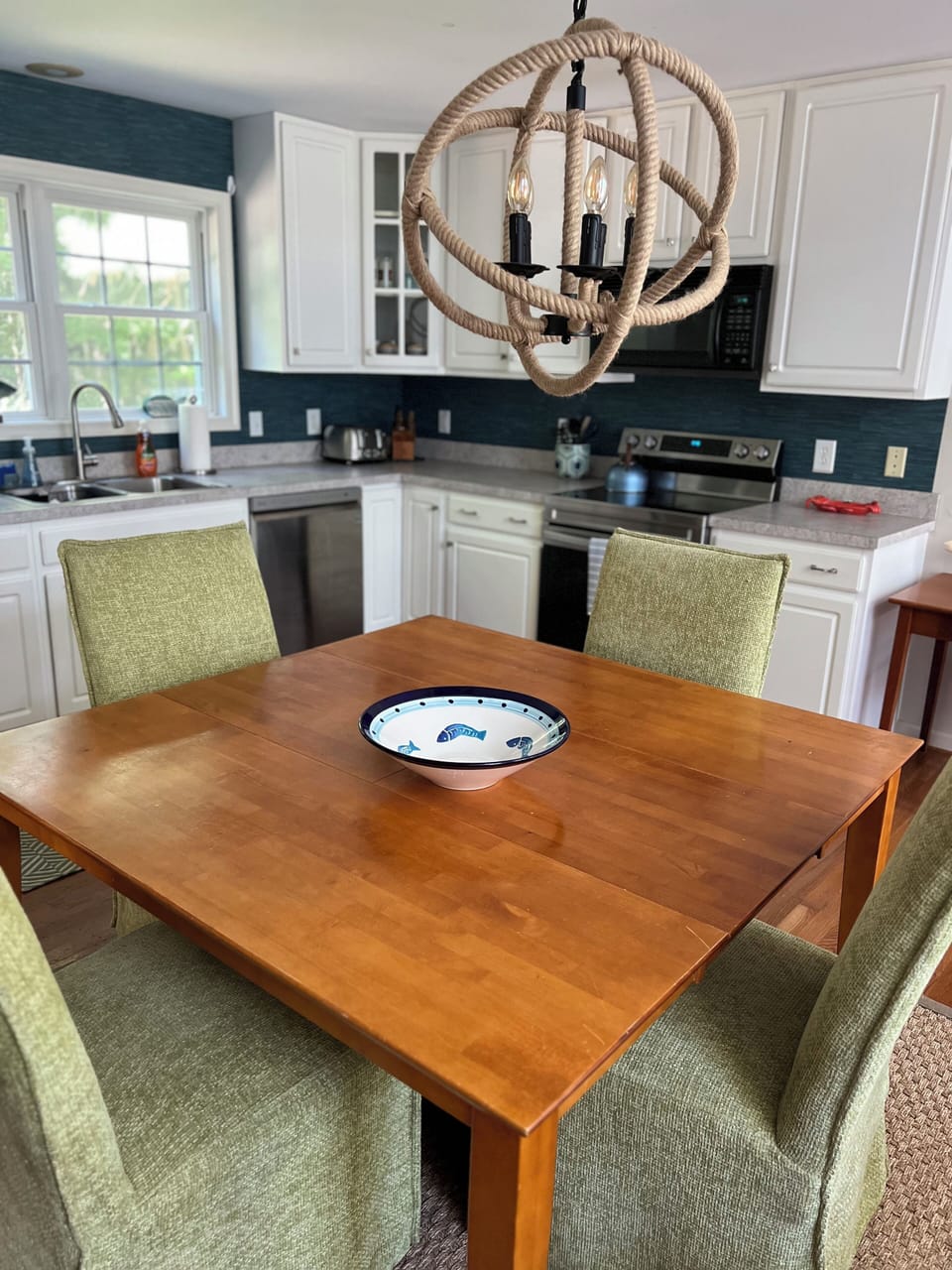 Large eat-in kitchen with seating for 8