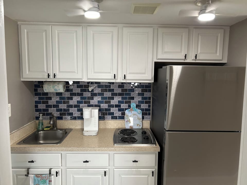 Cabinets repainted 2025; new fridge too.