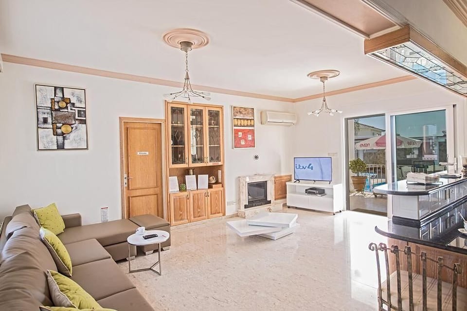 Living room with comfortable corner sofa