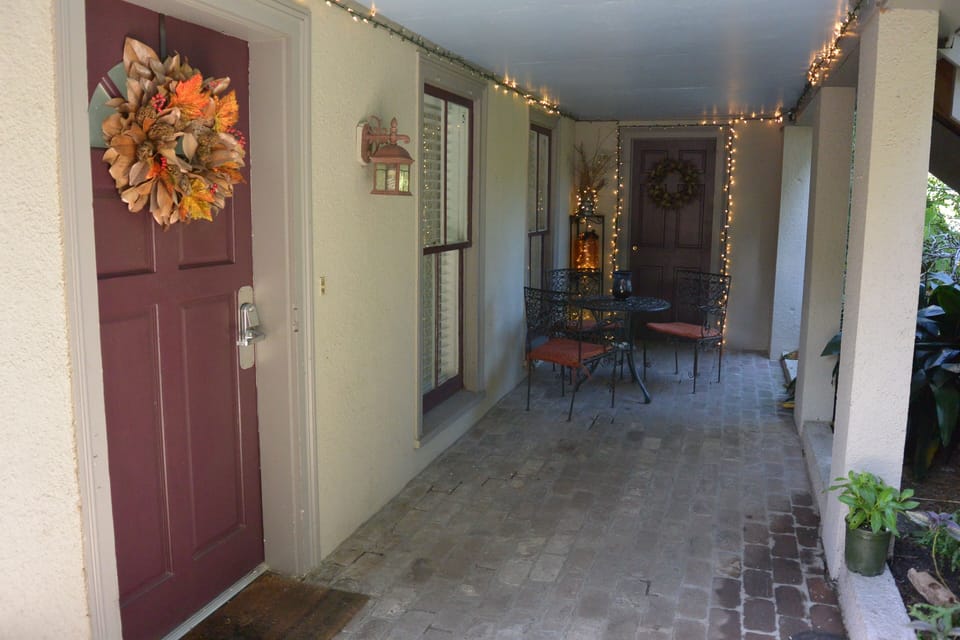 Patio entrance for outside dining or coffee.