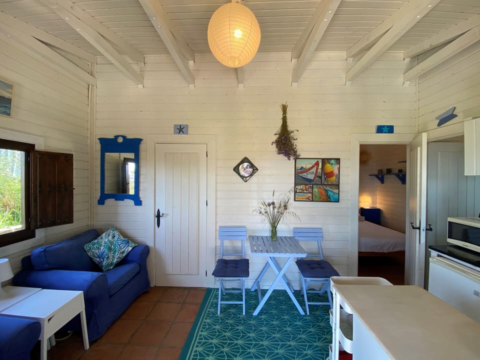 Bright open-plan living area with comfortable seating and natural light.