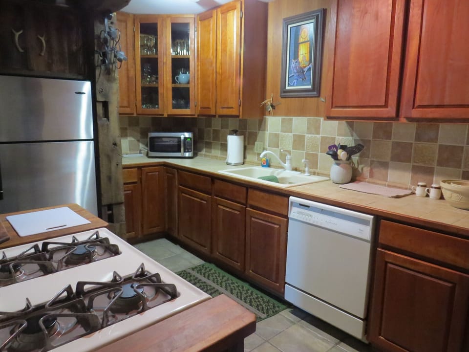 Modern kitchen area.