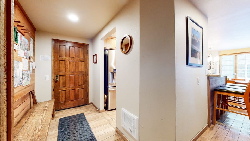 Indoors, Flooring, Floor, Hardwood, Refrigerator