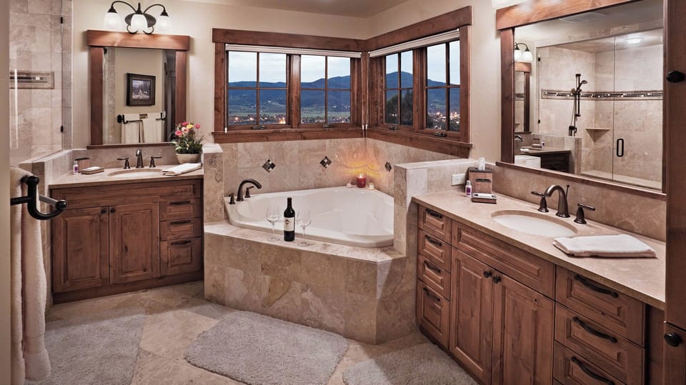 Bedroom 1, Upper Level, Chalet Fuego - Ensuite with soaking tub and double vanity
