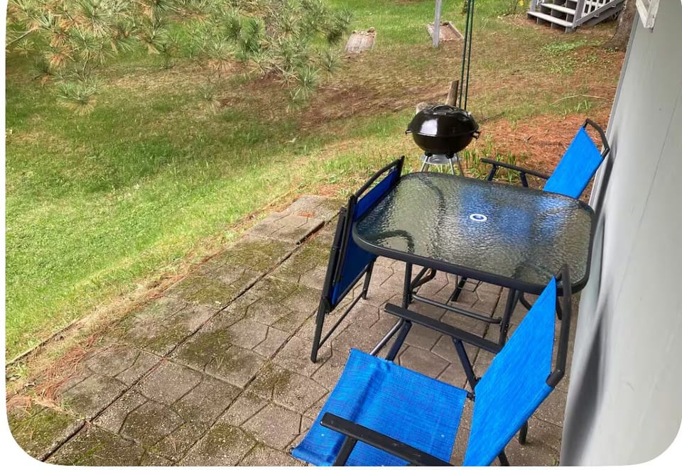 Outdoor seating, charcoal grill, fire ring