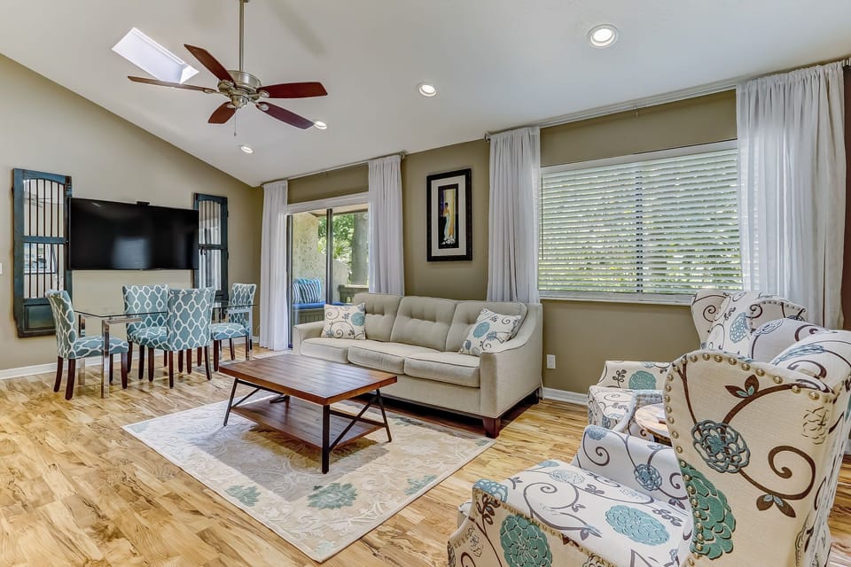Bright Open Living Room and Dining Area