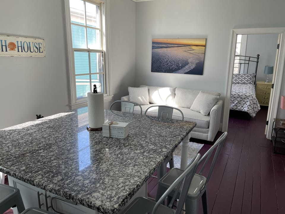 Kitchen and Living room area.