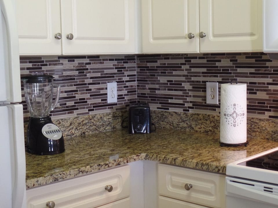 Appliances: blender, toaster, coffee maker (not pictured)