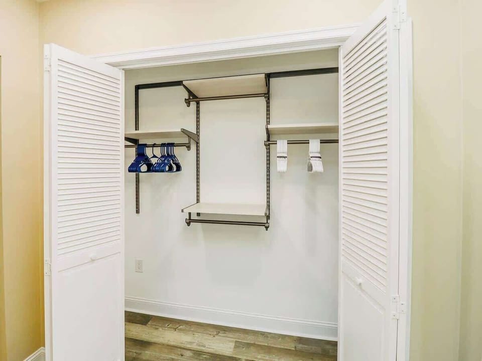 Closet in master bedroom downstairs -- fully equipped with extra hangers.
