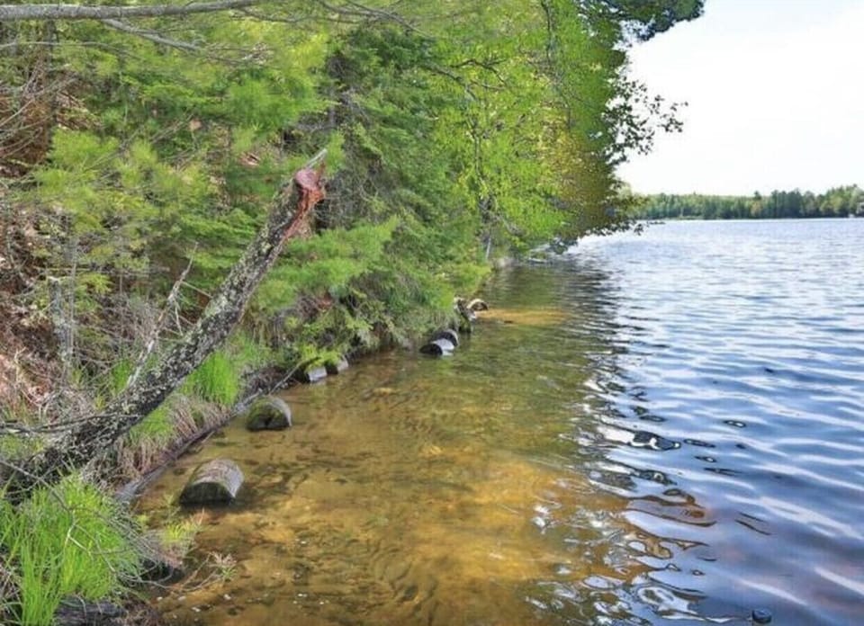 250 Feet of sand beach frontage shoreline. Great for swimming 