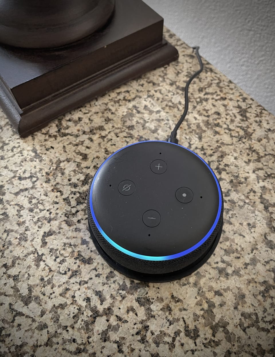 Alexa is ready to answer your questions, or play your favorite music.