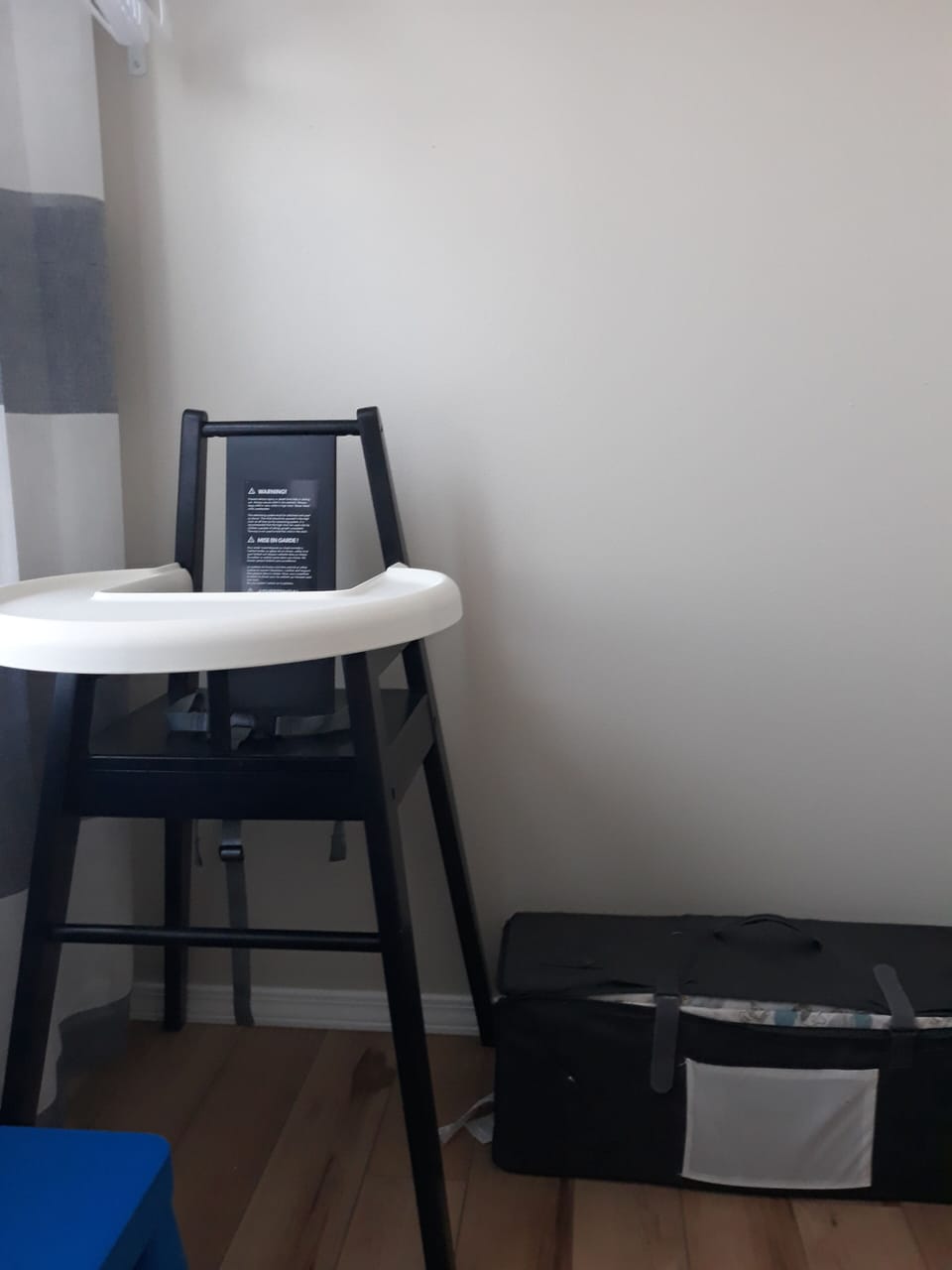 High chair and playbed for baby.