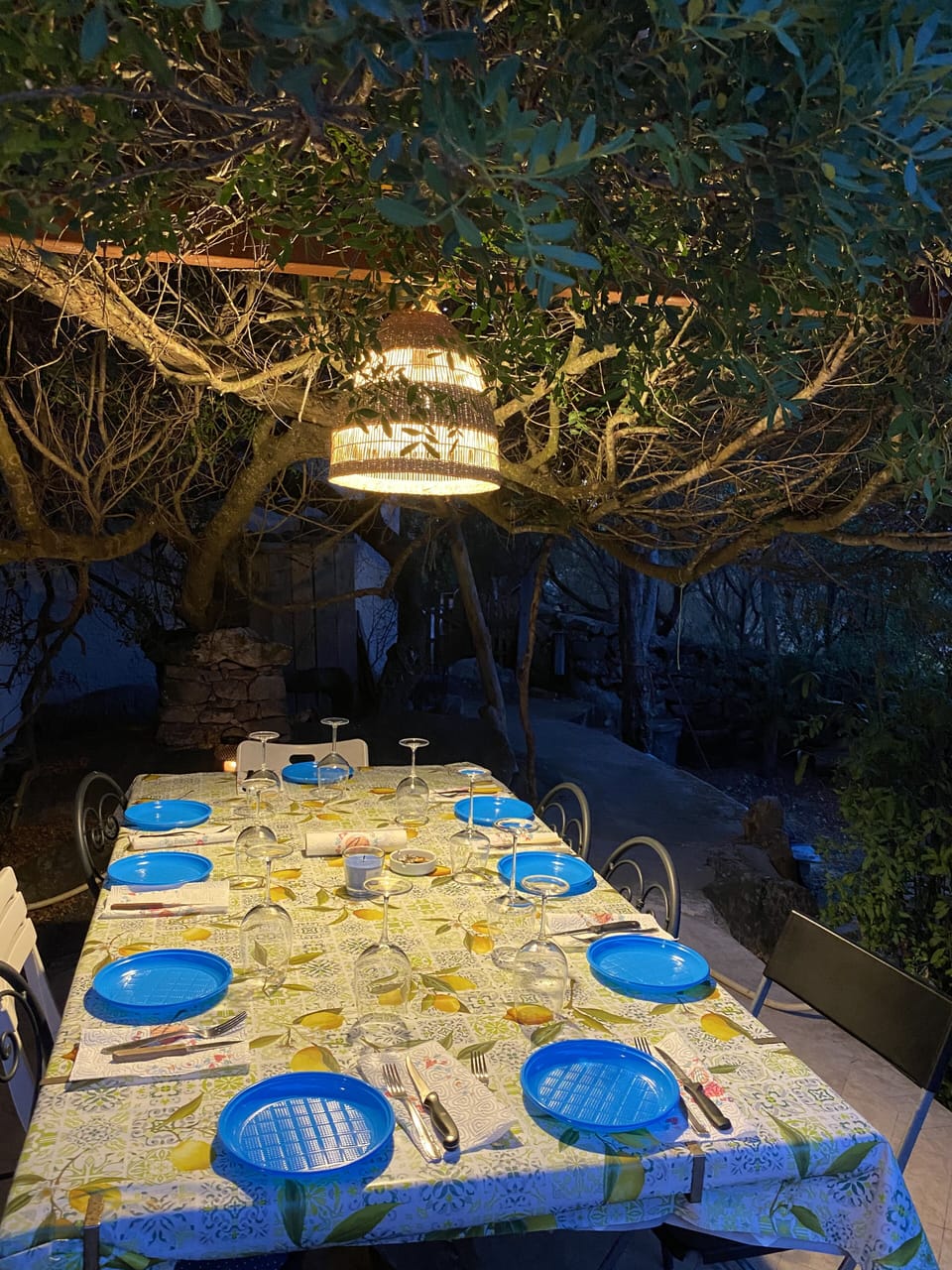 Outdoor banquet area