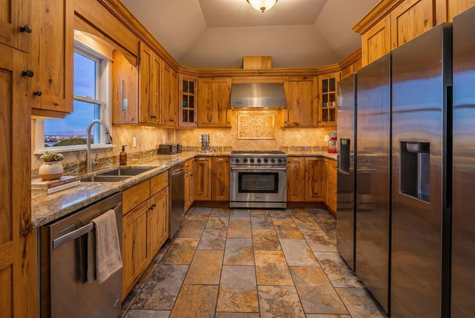 Kitchen with professional-grade amenities — every detail considered for guests who appreciate fine cooking at their retreat