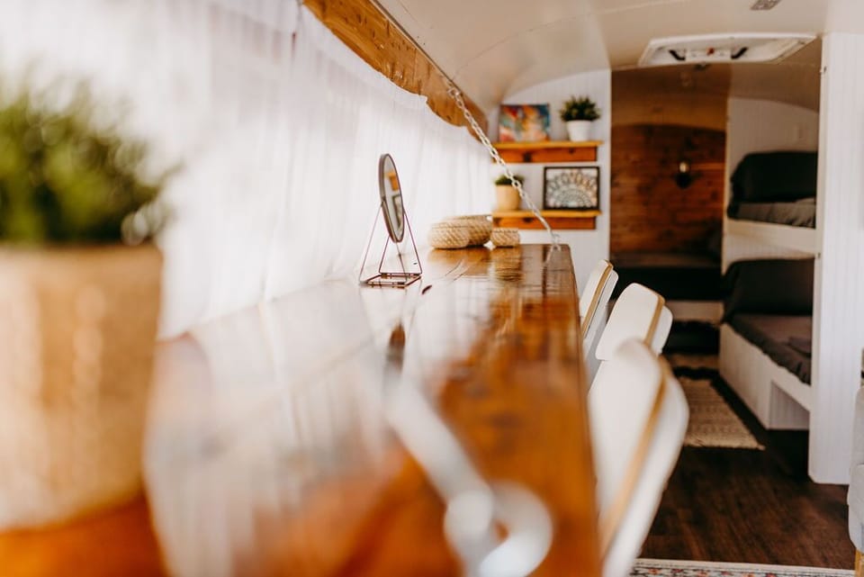 Fold up counter for eating and makeup station