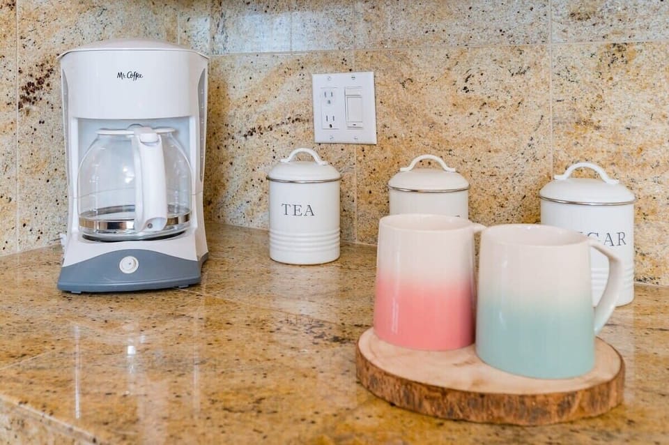 Coffee and tea are provided