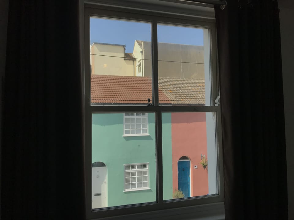 Colourful houses from bedroom window.