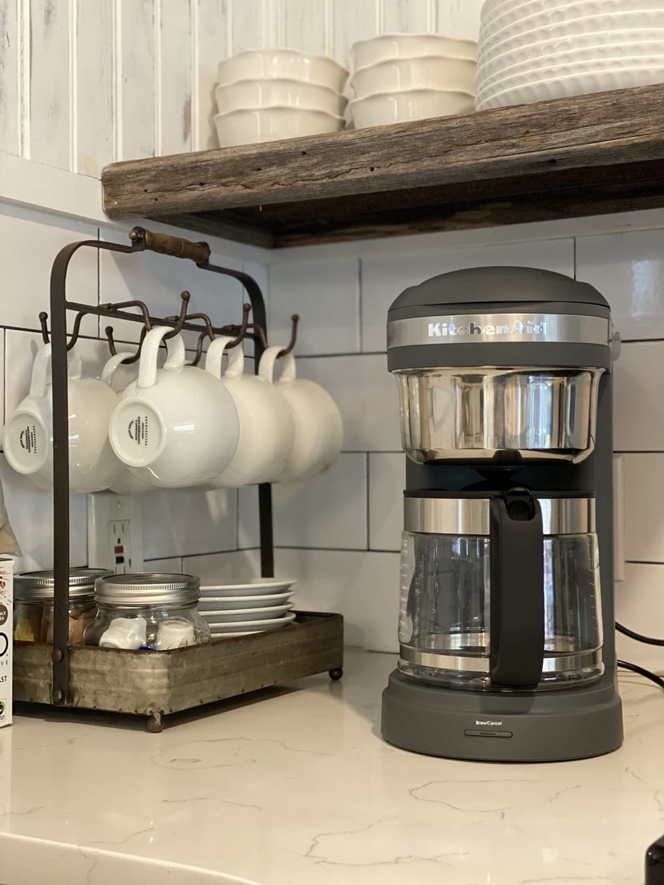 Drip coffee maker with coffee from Grounds & Hounds