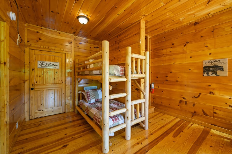 Twin over twin bunk beds located in the lower queen bedroom.  It's a convenient setup for families!