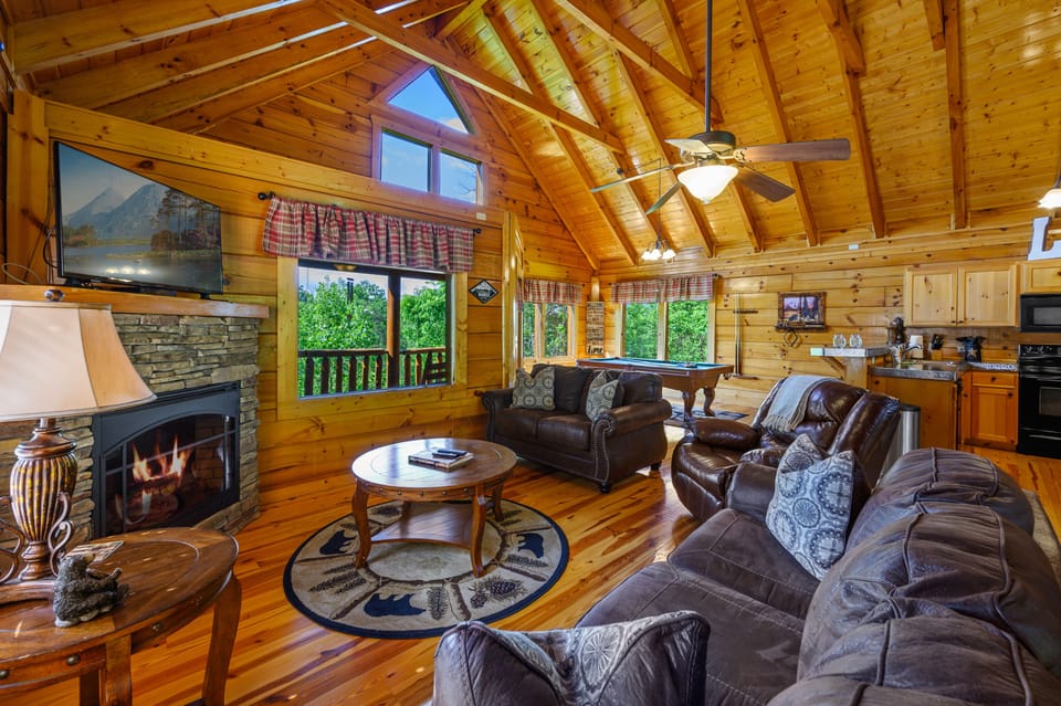 The great room is wide open with space for your group to hangout after a long day of sightseeing.