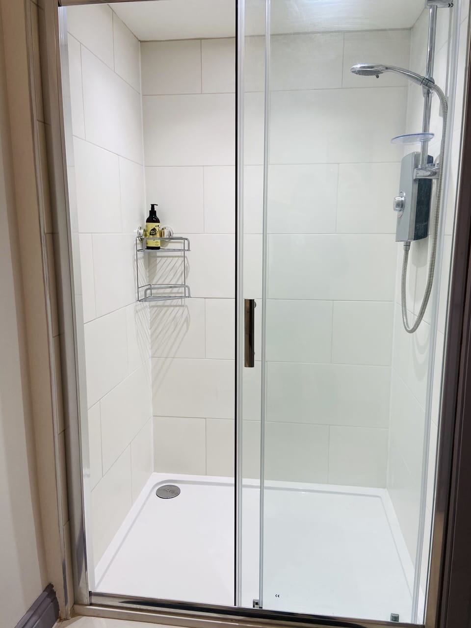 New large shower enclosure.