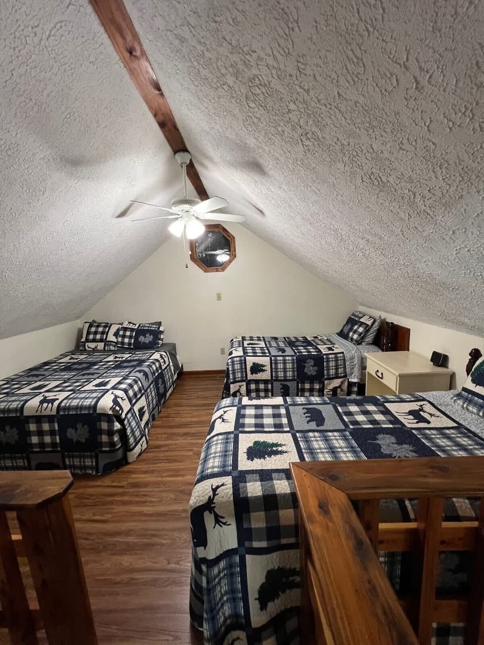 Queen and Two Twins in Loft Area