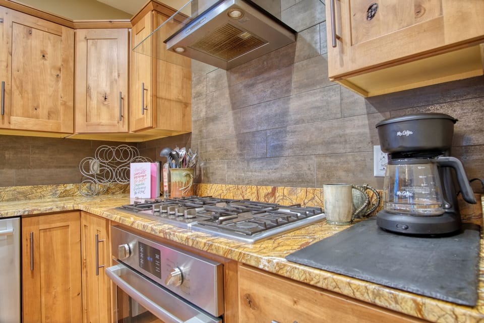 The kitchen area