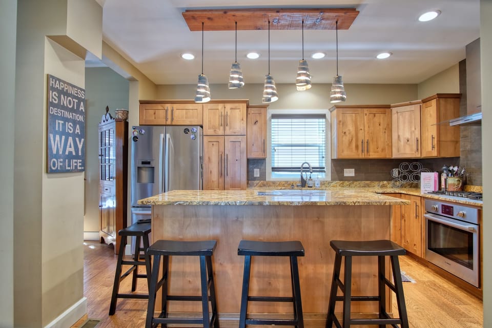 The kitchen area