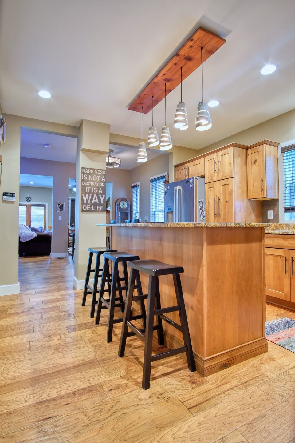 The kitchen area