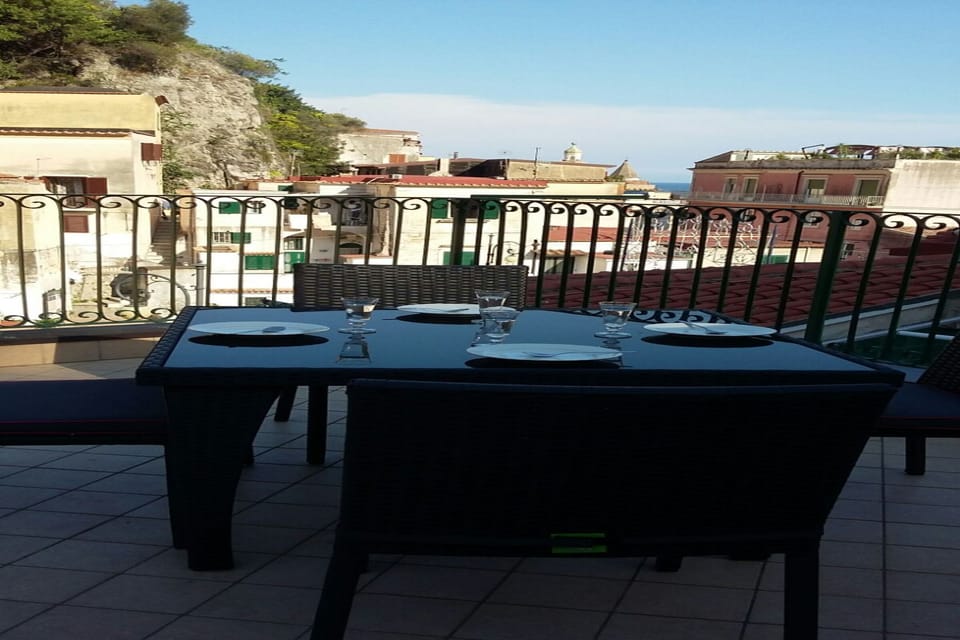 Table and chairs on the terrace