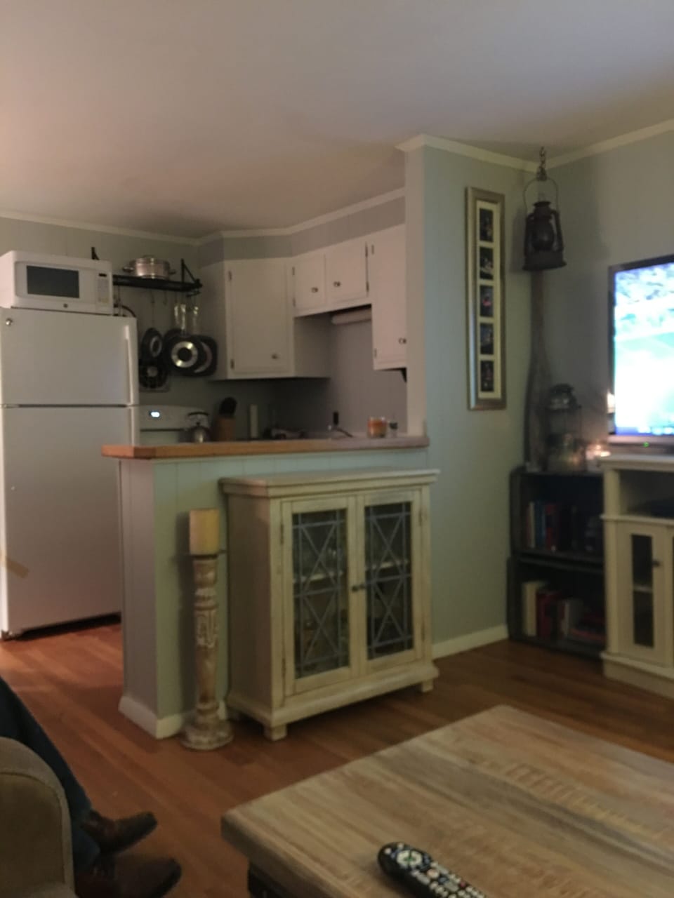 Open concept kitchen/living room. All with water views.  