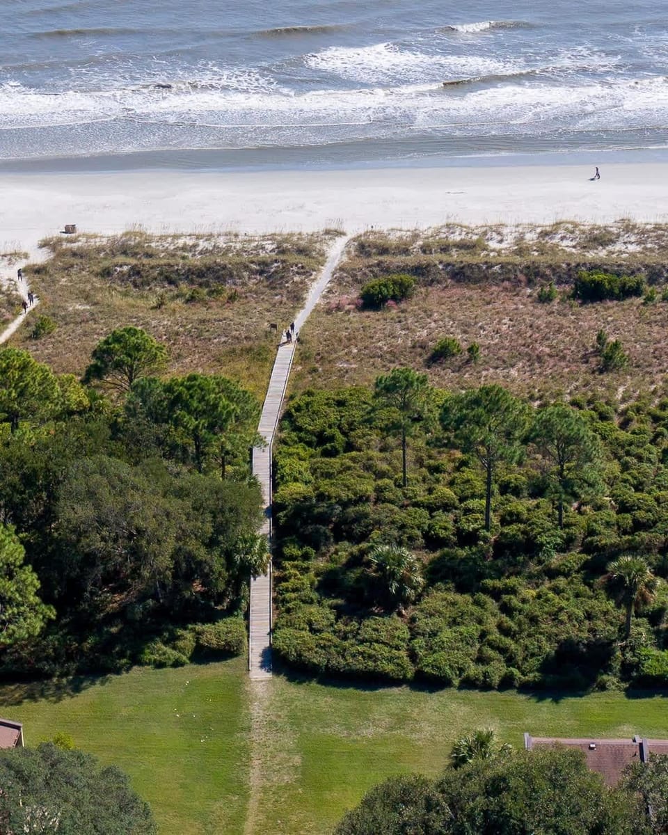 Aerial View of Beach Path