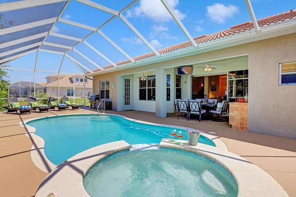 View of the Pool Deck with heated Hot Tub