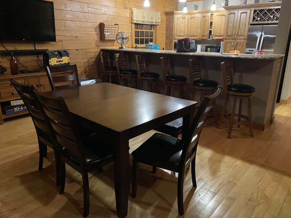 Large table seats six