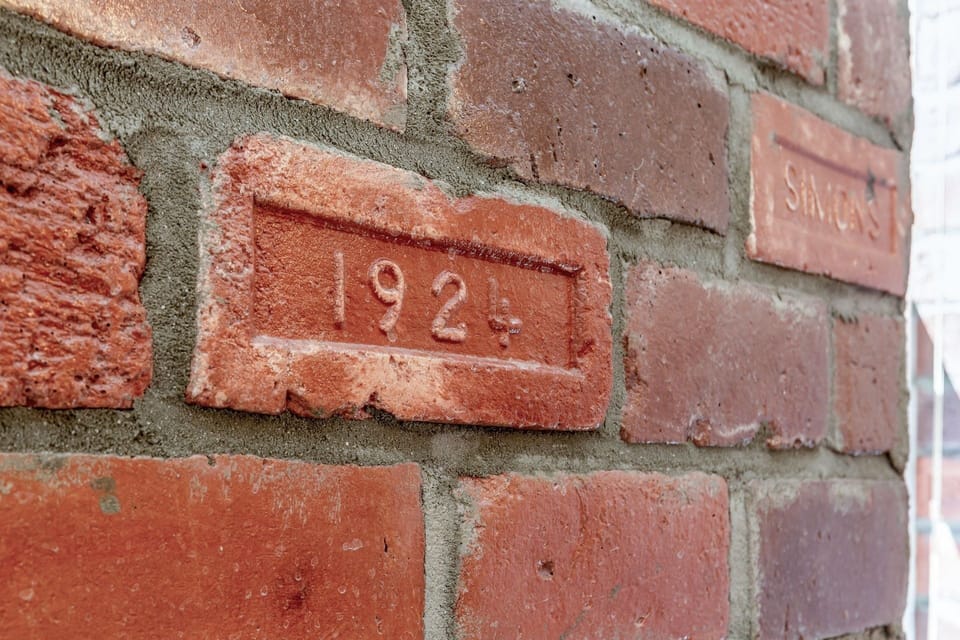 Living Room Bricks. Building built in 1924