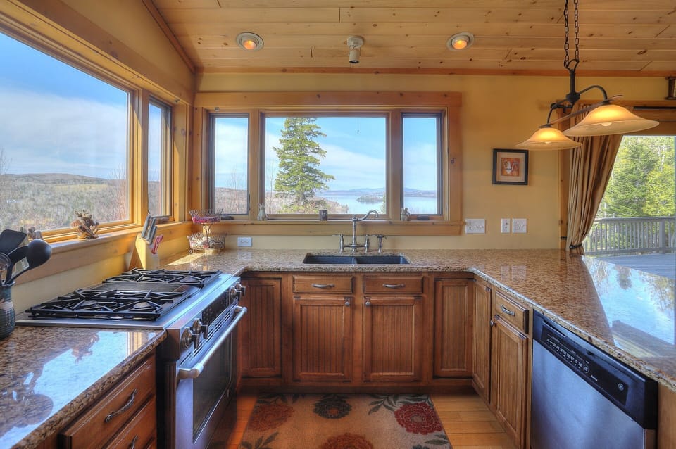 Kitchen with fantastic views