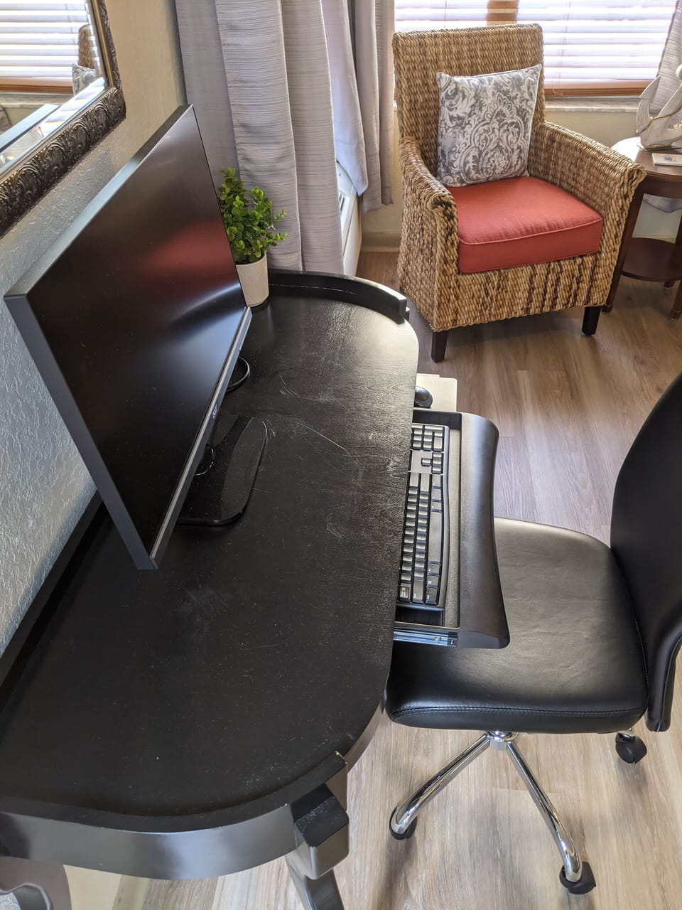 Monitor, keyboard and mouse provided for you in case you need to work
