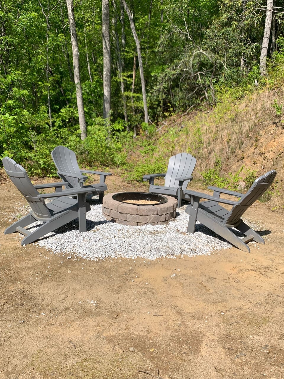 Firepit on side of house