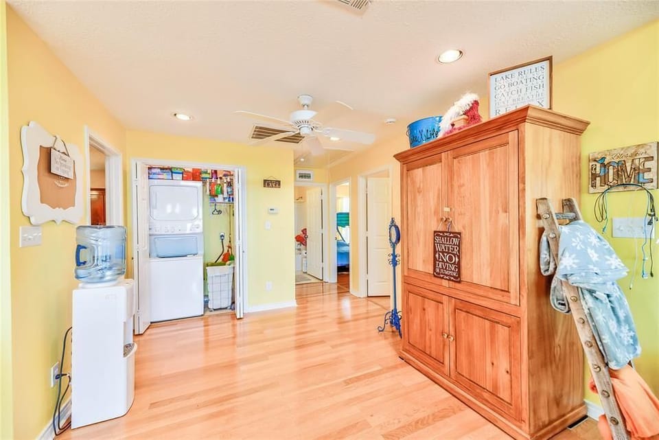 Hallway to bedroom and common bath. 