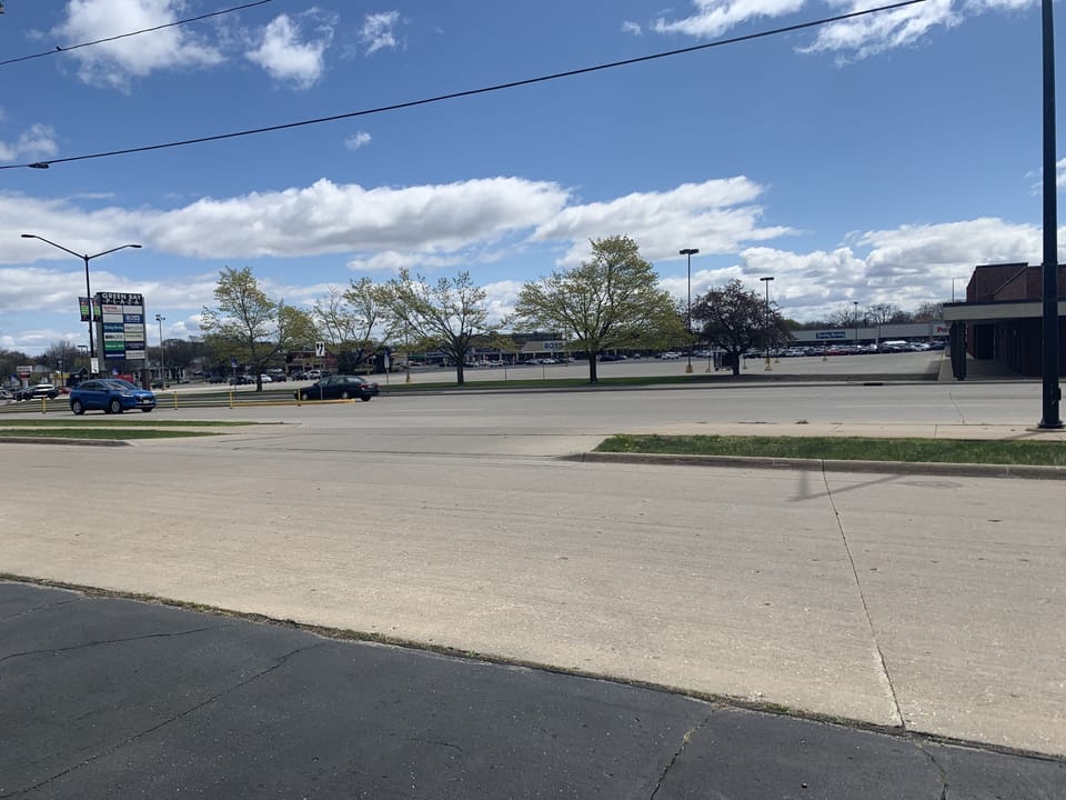 This is the view to the north of the house. The GB Plaza is across the street!