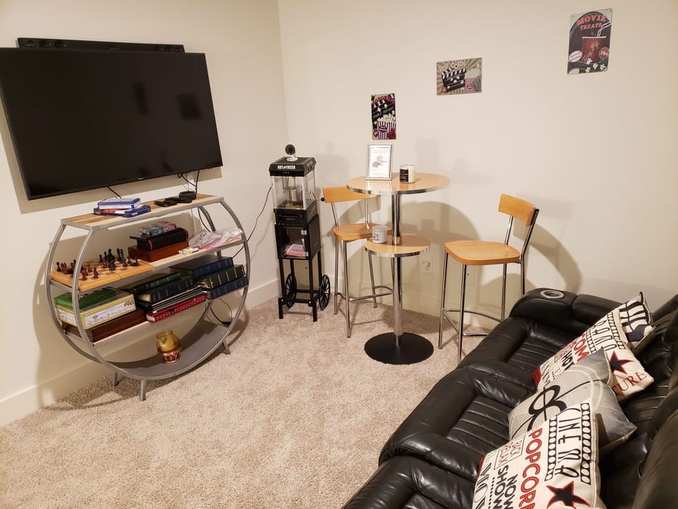 Loft area for games and movies 