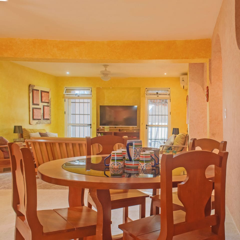 View from dining area through beach doors.